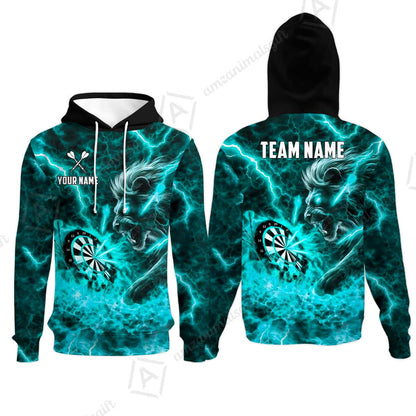 Custom Darts Team Jersey, Personalized Lightning Lion Jersey Shirt For Players With Name & Team Name