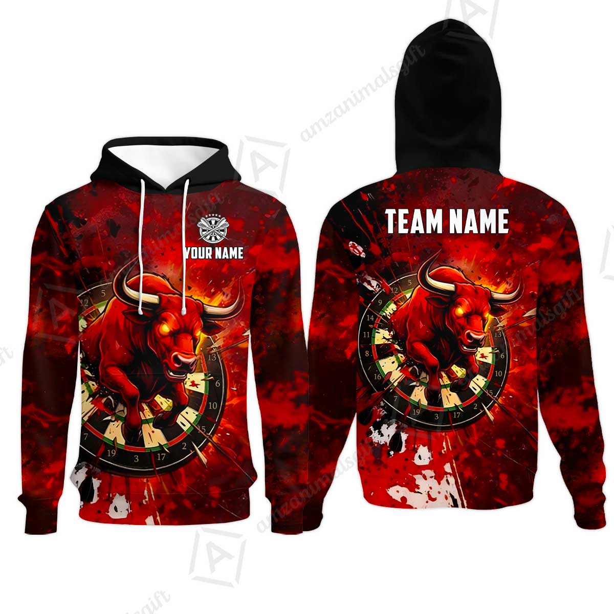 Custom Darts Team Jersey, Personalized Raging Bull Jersey Shirt For Players With Name & Team Name