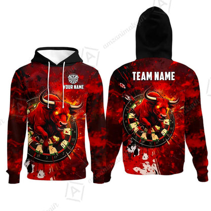 Custom Darts Team Jersey, Personalized Raging Bull Jersey Shirt For Players With Name & Team Name