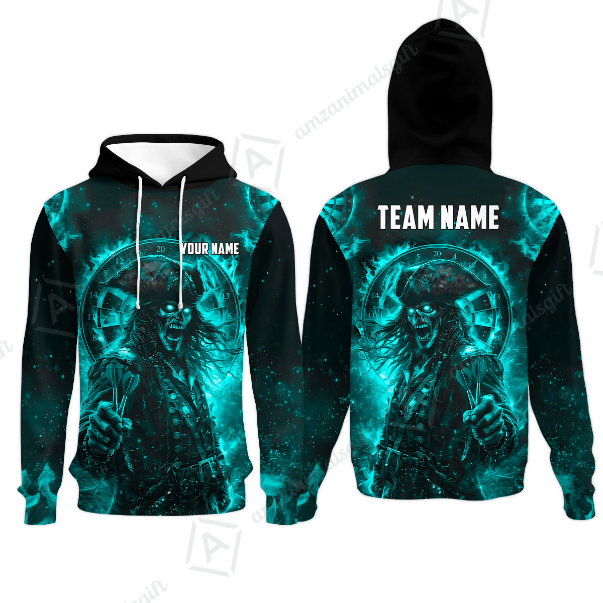 Custom Darts Jersey Polo Shirt, Ghost Pirate, Custom Dart Jersey Team Shirt For Players With Name & Team Name
