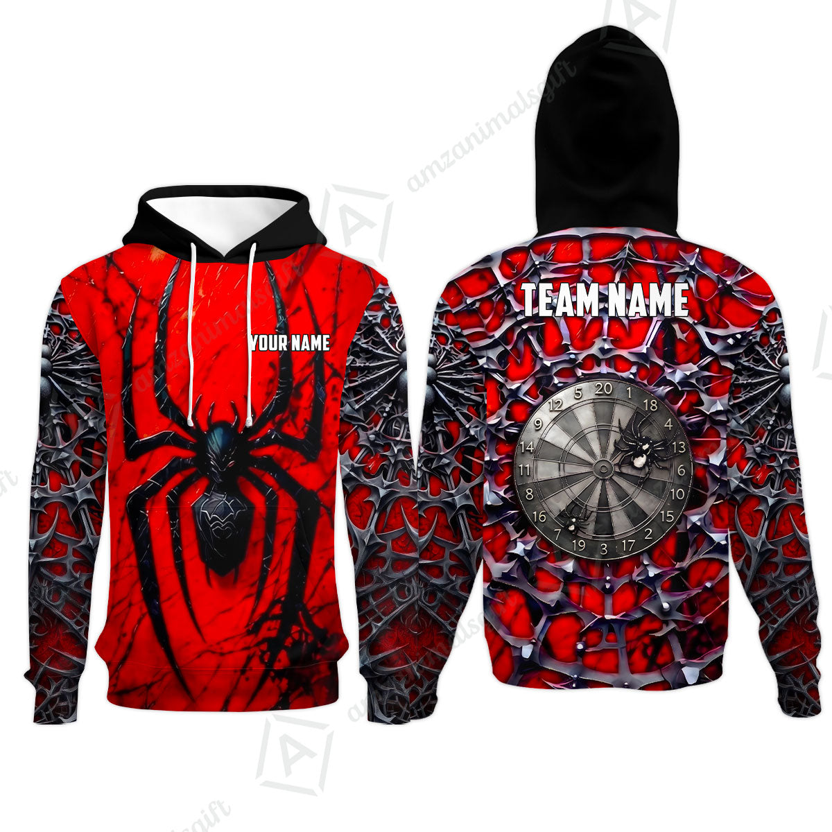 Custom Darts Jersey Polo Shirt, Gothic Widow Spiderweb, Custom Dart Jersey Team Shirt For Players With Name & Team Name