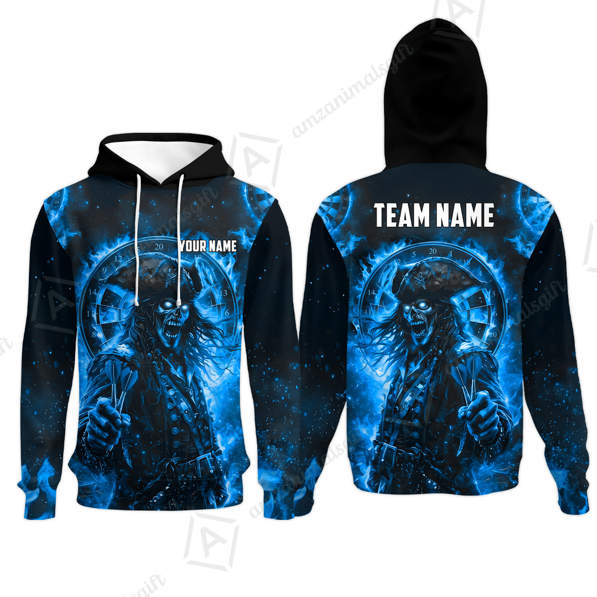 Custom Darts Jersey Polo Shirt, Ghost Pirate, Custom Dart Jersey Team Shirt For Players With Name & Team Name