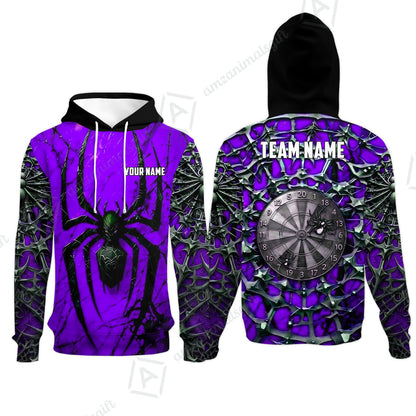 Custom Darts Jersey Polo Shirt, Gothic Widow Spiderweb, Custom Dart Jersey Team Shirt For Players With Name & Team Name