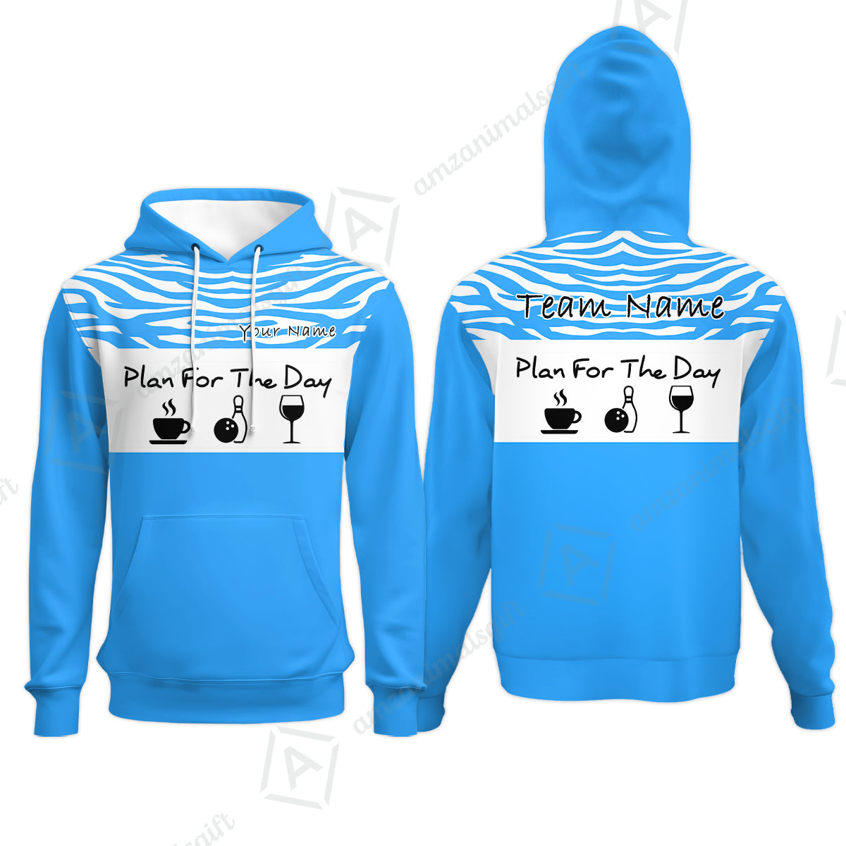 Custom Bowling Jersey Polo Shirt, Plan For The Day Zebra Pattern, Custom Bowling Jersey Team Shirt For Players With Name & Team Name