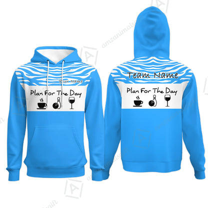 Custom Bowling Jersey Polo Shirt, Plan For The Day Zebra Pattern, Custom Bowling Jersey Team Shirt For Players With Name & Team Name