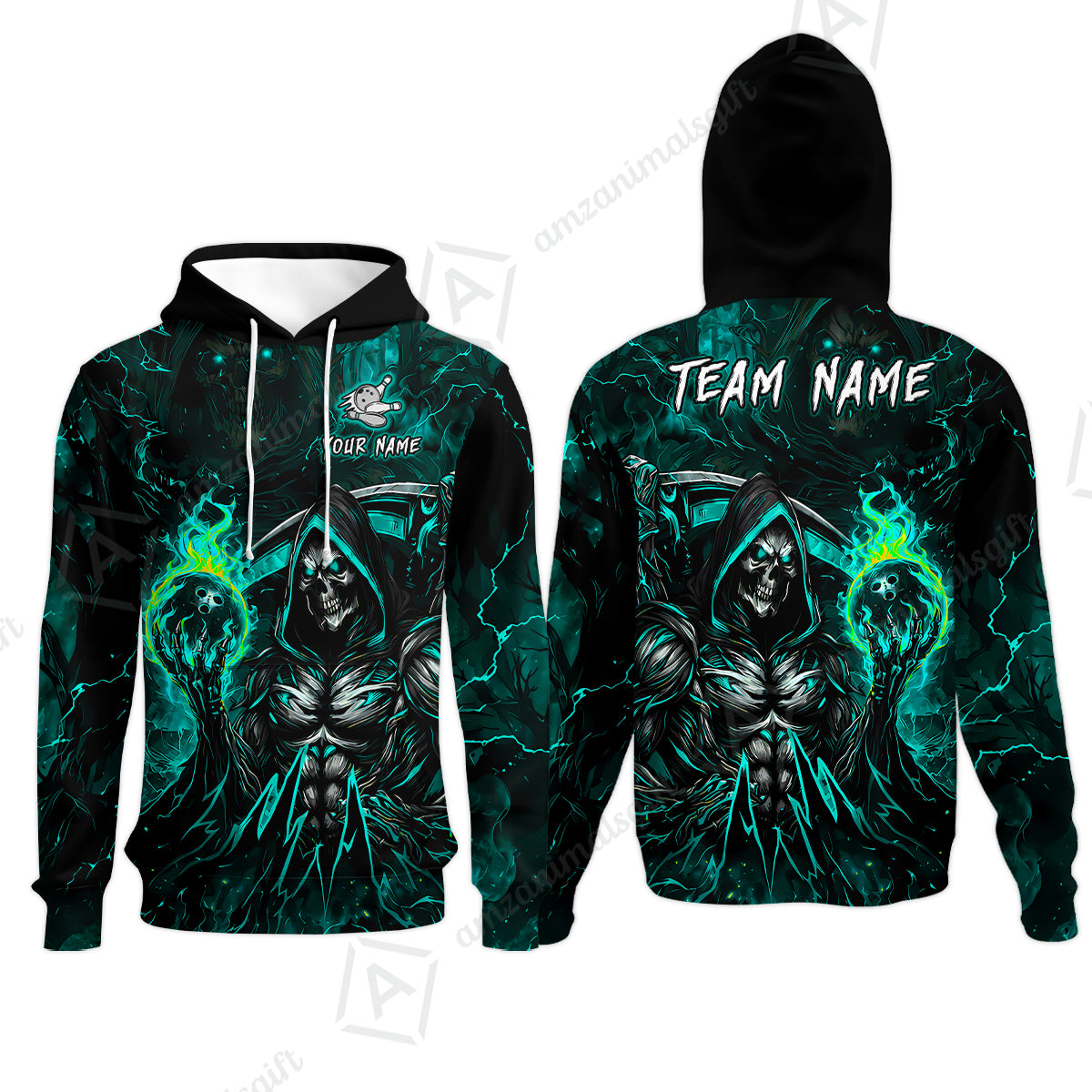 Hoodie||Cyan