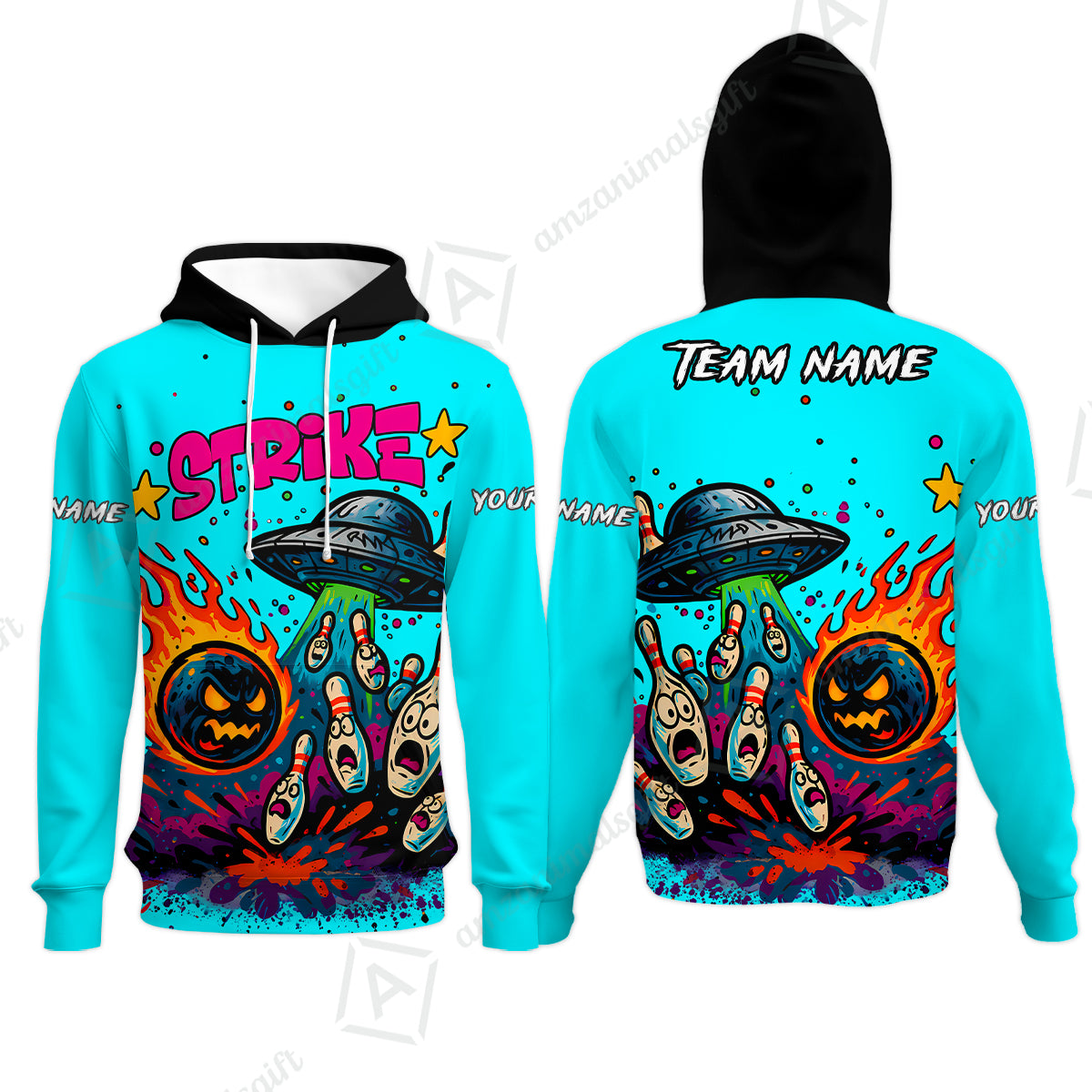 Hoodie||Cyan