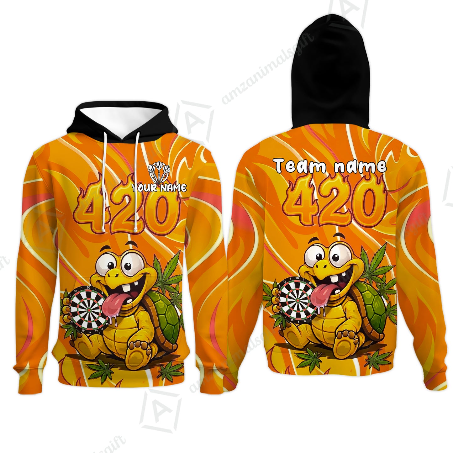 Custom Dart Jersey Team Shirt For Players, Funny Turtle 420, Personalize Name and Team Name