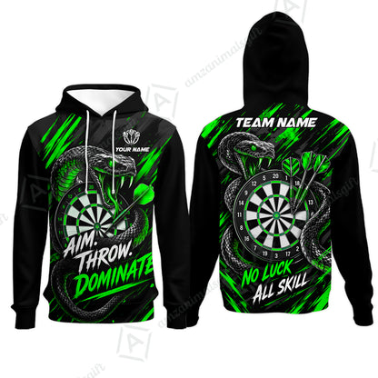 Customized Darts Team Jersey, Personalized Snake Darts Abstract Background Polo Shirt For Players With Name & Team Name