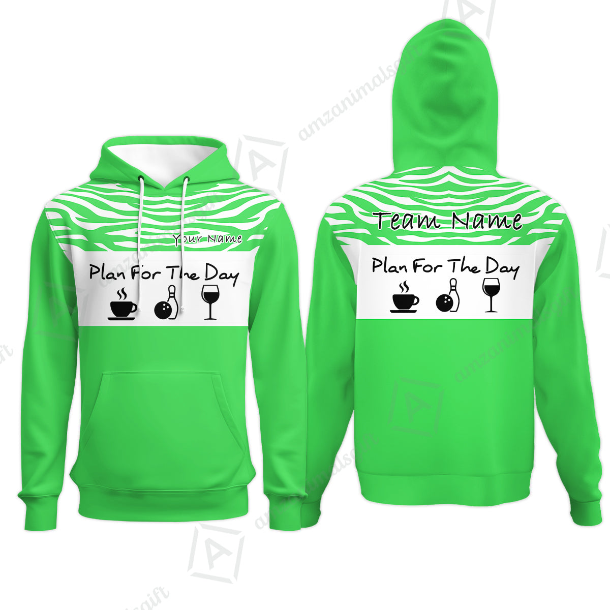 Custom Bowling Jersey Polo Shirt, Plan For The Day Zebra Pattern, Custom Bowling Jersey Team Shirt For Players With Name & Team Name