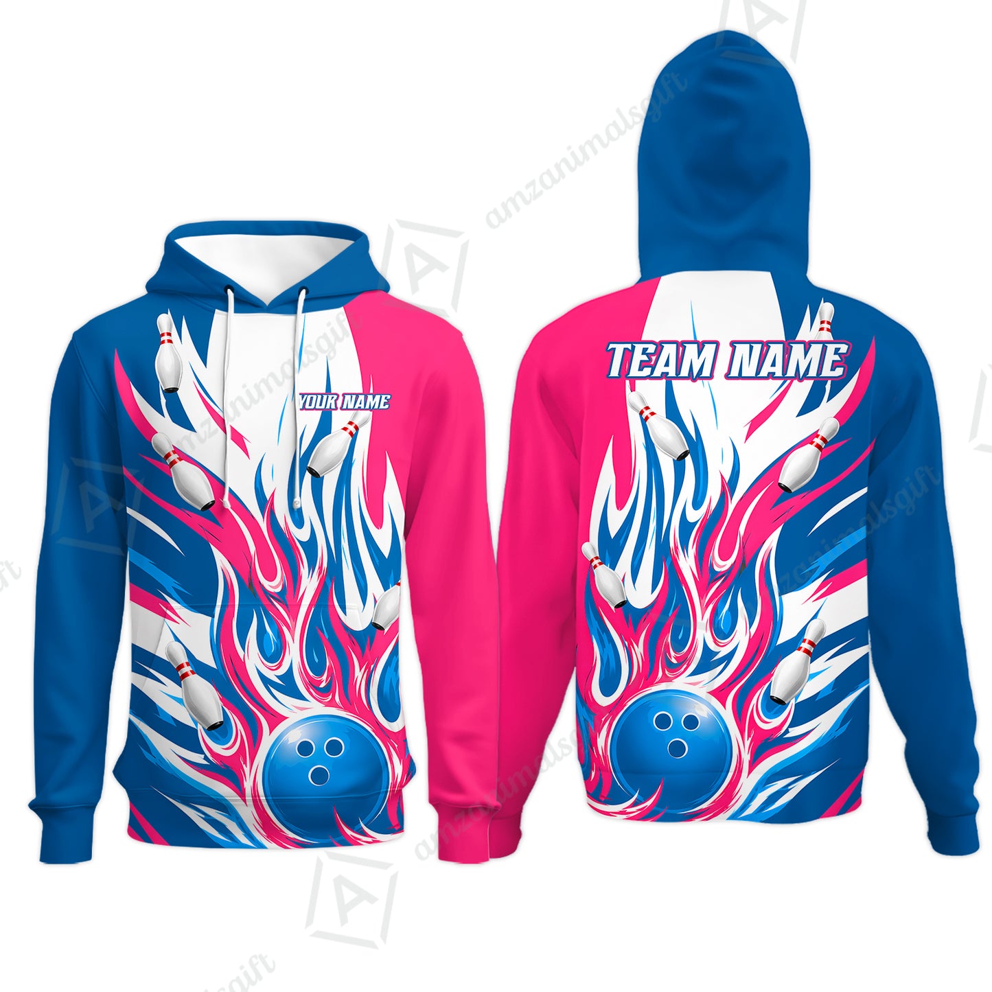 Hoodie||Pink Cyan