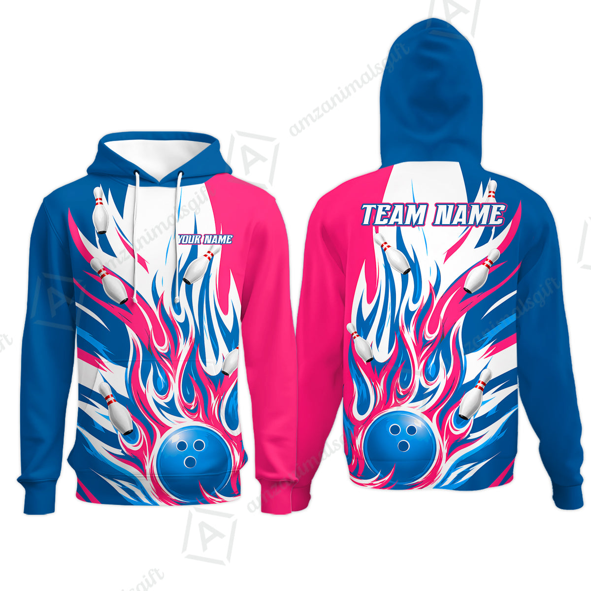 Hoodie||Pink Cyan