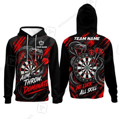 Customized Darts Team Jersey, Personalized Snake Darts Abstract Background Polo Shirt For Players With Name & Team Name