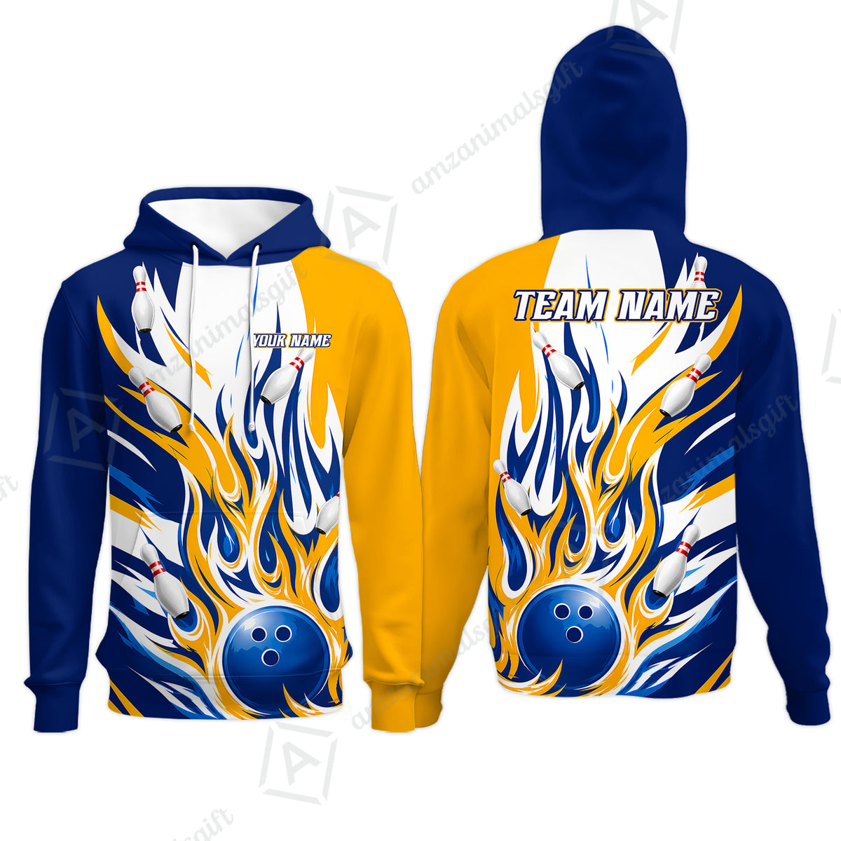 Hoodie||Yellow Blue