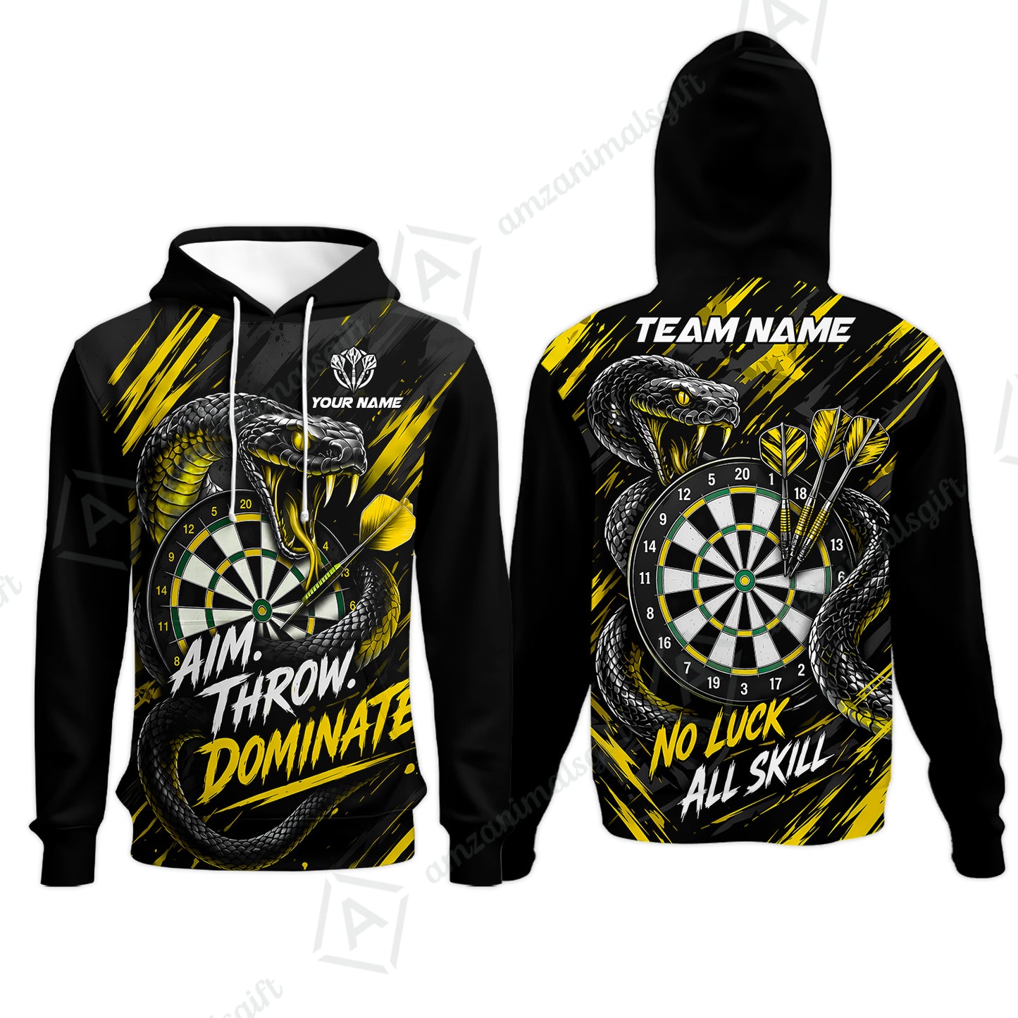Customized Darts Team Jersey, Personalized Snake Darts Abstract Background Polo Shirt For Players With Name & Team Name