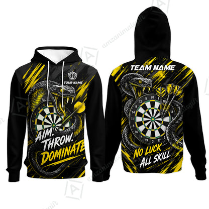 Customized Darts Team Jersey, Personalized Snake Darts Abstract Background Polo Shirt For Players With Name & Team Name