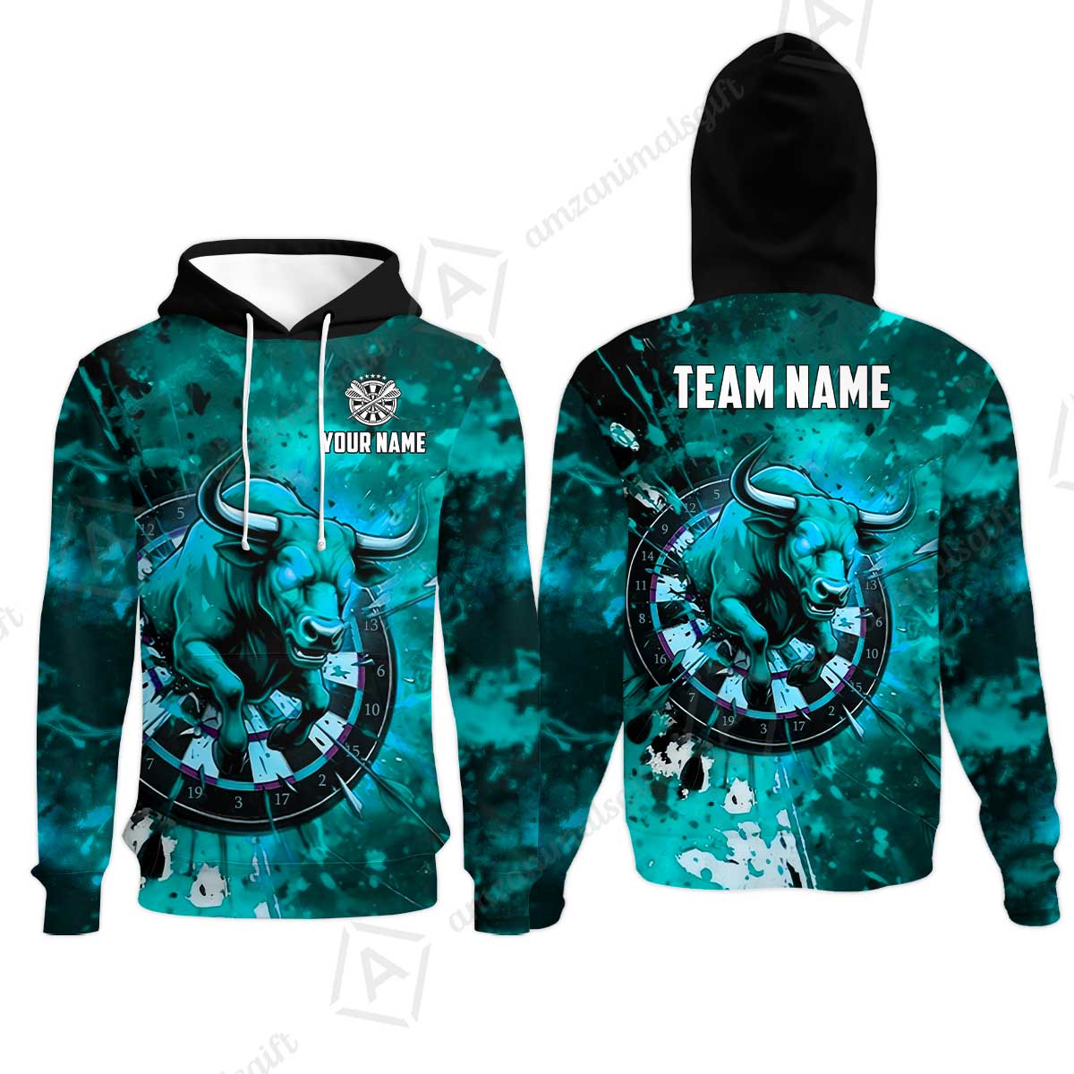 Custom Darts Team Jersey, Personalized Raging Bull Jersey Shirt For Players With Name & Team Name