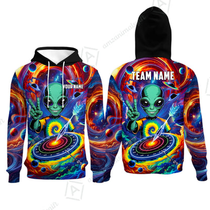 Custom Darts Team Jersey, Personalized Alien Vortex Strike Dart Polo Shirt For Players With Name & Team Name