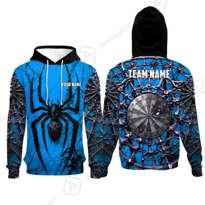 Custom Darts Jersey Polo Shirt, Gothic Widow Spiderweb, Custom Dart Jersey Team Shirt For Players With Name & Team Name