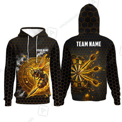 Custom Darts Team Jersey, Personalized Bee Strike Dart Polo Shirt For Players With Name & Team Name