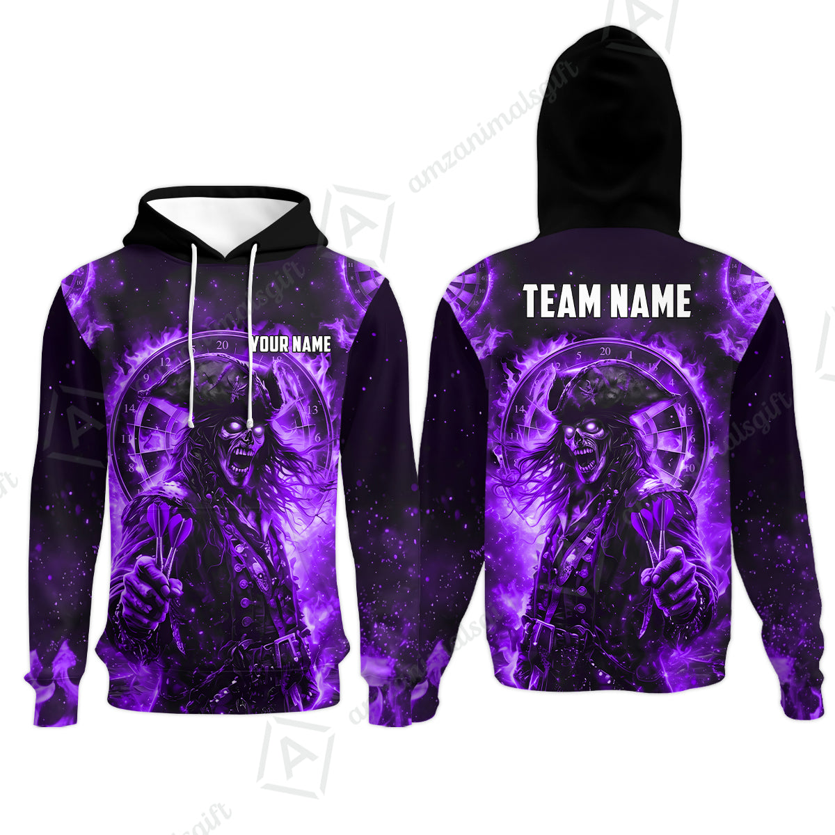 Custom Darts Jersey Polo Shirt, Ghost Pirate, Custom Dart Jersey Team Shirt For Players With Name & Team Name