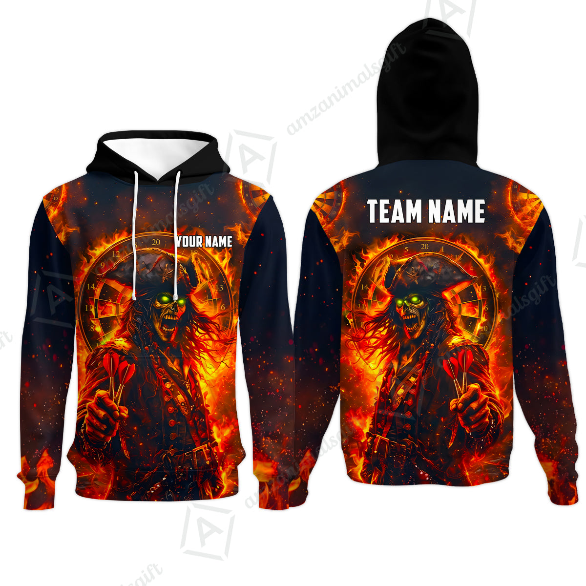 Custom Darts Jersey Polo Shirt, Ghost Pirate, Custom Dart Jersey Team Shirt For Players With Name & Team Name