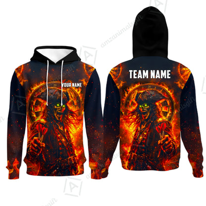 Custom Darts Jersey Polo Shirt, Ghost Pirate, Custom Dart Jersey Team Shirt For Players With Name & Team Name