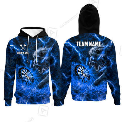 Custom Darts Team Jersey, Personalized Lightning Lion Jersey Shirt For Players With Name & Team Name