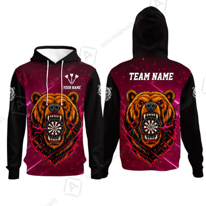 Custom Darts Team Jersey, Personalized Furious Bear Dart Polo Shirt for Players with Name & Team Name