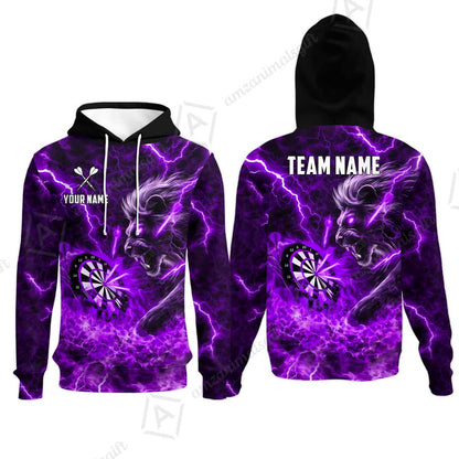 Custom Darts Team Jersey, Personalized Lightning Lion Jersey Shirt For Players With Name & Team Name