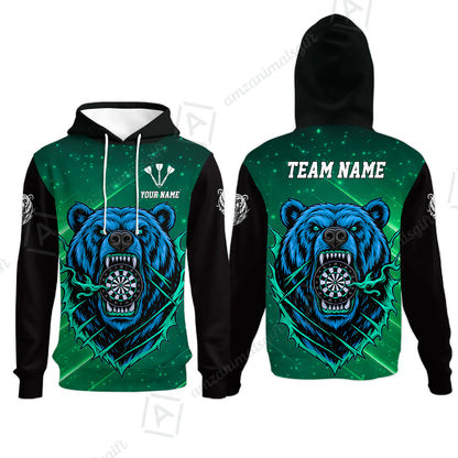Custom Darts Team Jersey, Personalized Furious Bear Dart Polo Shirt for Players with Name & Team Name