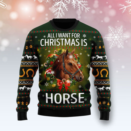 Horse Ugly Christmas Sweater All I Need For Christmas, Perfect Gift and Outfit For Christmas, Winter, New Year Of Horse Lovers