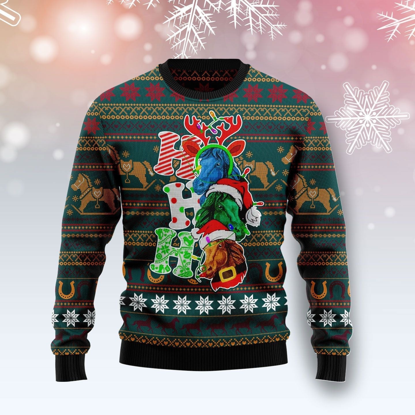 Horse Ho Ho Ho Ugly Christmas Sweater, Perfect Gift and Outfit For Christmas, Winter, New Year Of Horse Lovers