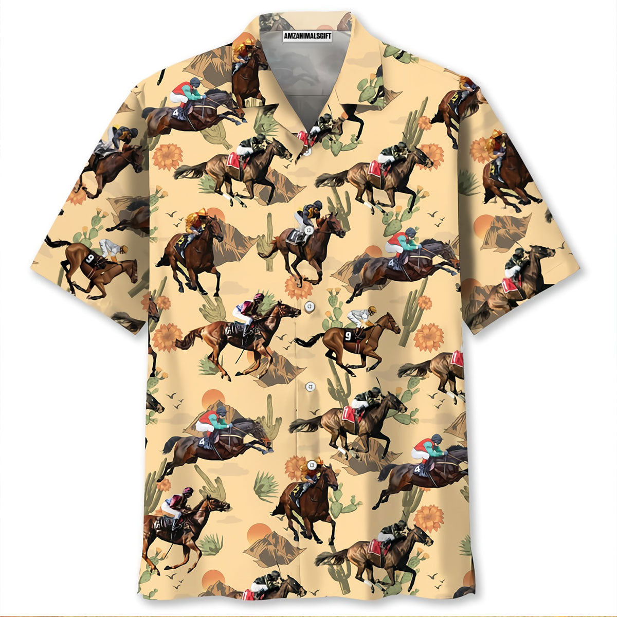 Horse Racing Desert Hawaiian Shirt for men and women, Kentucky Derby Horse Hawaiian Shirt - Perfect Gift For Men, Horse Lovers, Horse Racing Lover