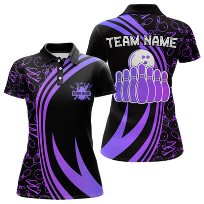 Customized Bowling Team Women Polo Shirt Neon Multicolor Bowling Uniforms With Name And Team Name For Bowlers, Team League