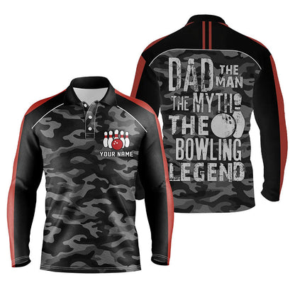 Customized Bowling Polo Shirt, Bowling Dad Personalized Bowling Polo Shirt For Men, Father - Gift For Bowlers, Bowling Lovers