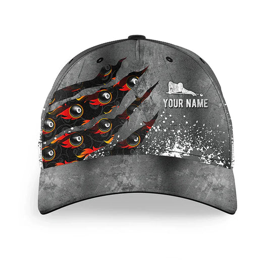Customized Billiard Cap, Billiard Pool 8 Balls Paint Splash Personalized Name 3D Hats, Best Billiard Pool Hat For Billiard Players