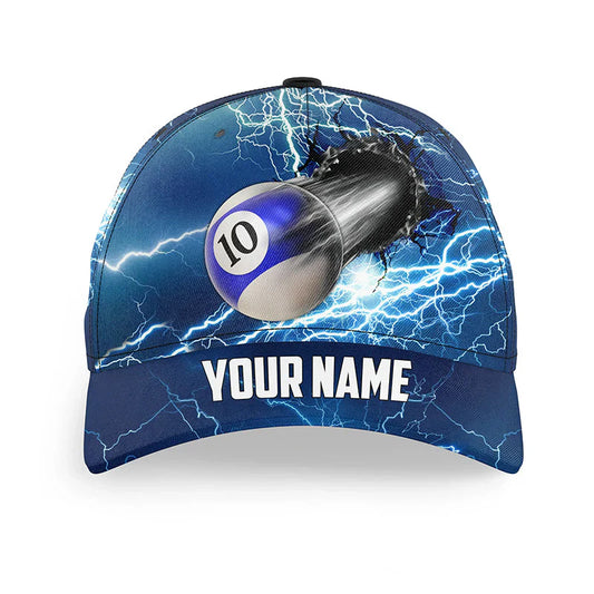 Customized Billiard Cap, Billiard Pool Funny 10 Ball Pool Rush Out Personalized Name 3D Hats, Best Billiard Pool Hat For Billiard Players