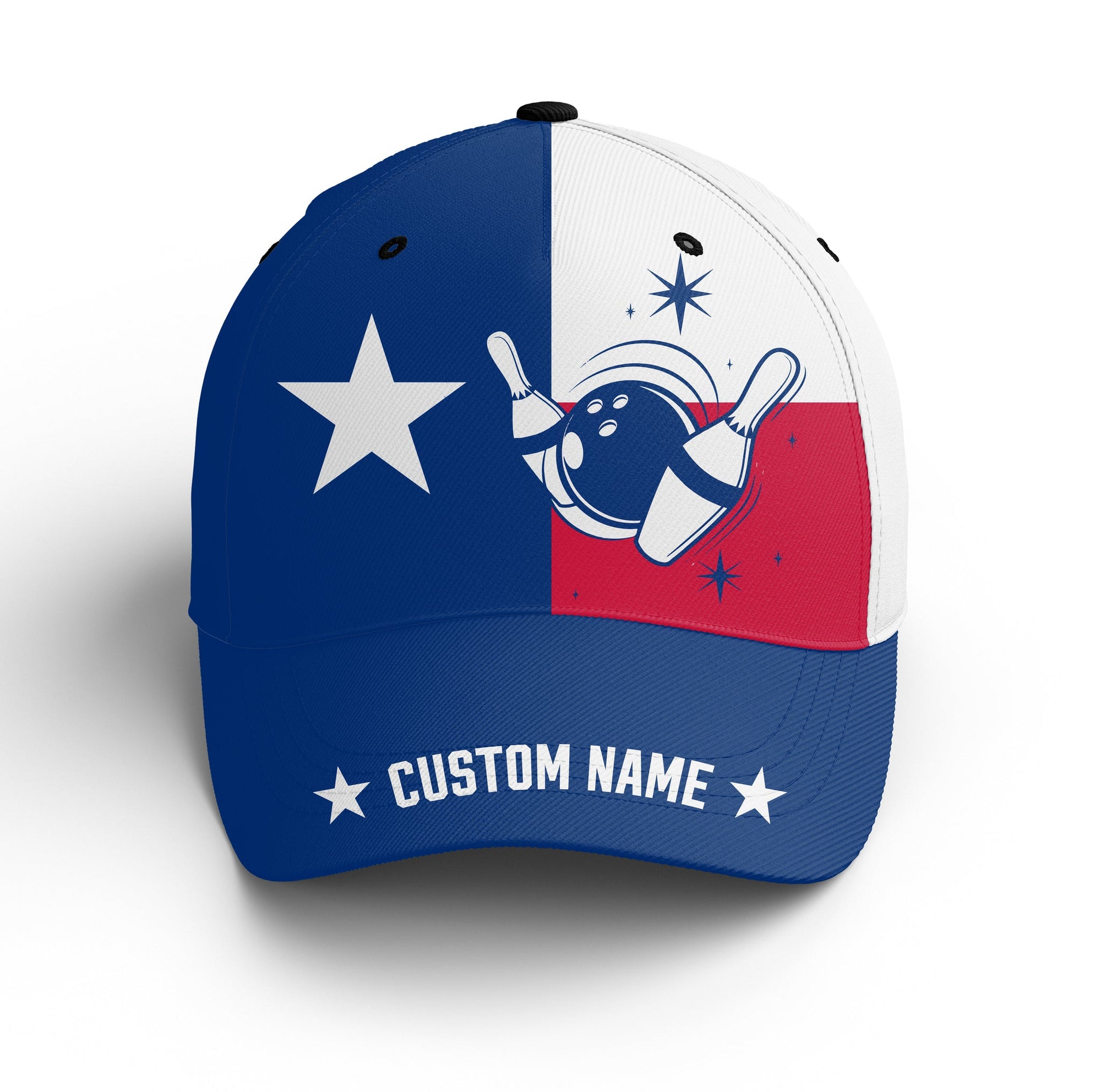 Customized Bowling Classic Cap, Texas Flag Bowling Hat For Men Women, Bowling Lovers, Bowlers, Team League