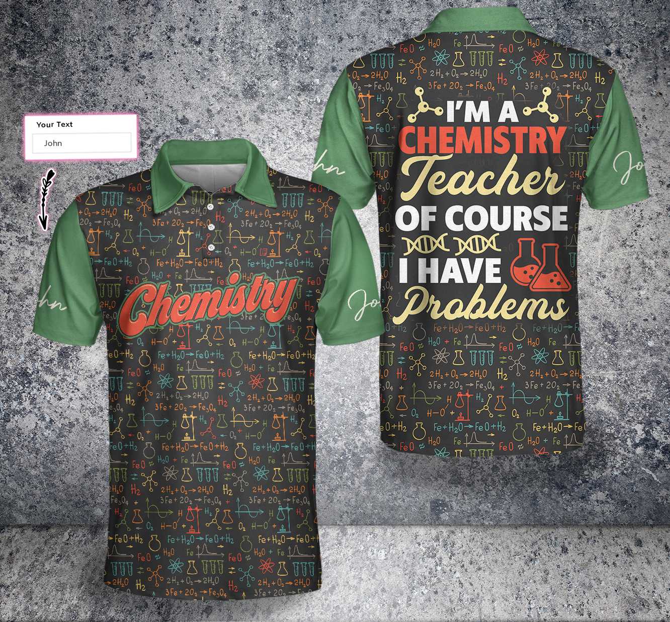 Personalized Chemical Symbol Polo Shirt, I Am A Chemistry Teacher Custom Polo Shirt, Gift For Chemistry Teacher