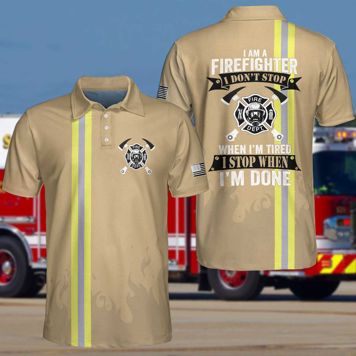 Men Polo Shirt - Firefighter Men Polo Shirt, I Am A Firefighter Polo Shirt, Fire Department Polo Shirt, Best Firefighter Shirt For Men