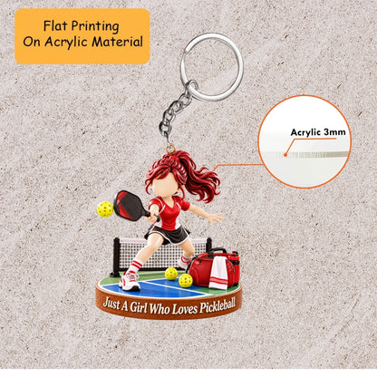 Personalized Pickleball Christmas Ornament, Just A Girl Who Loves Pickleball Court Setup, Custom Ornament Christmas Gift, Keychain Pickleball, Car Ornament Pickleball