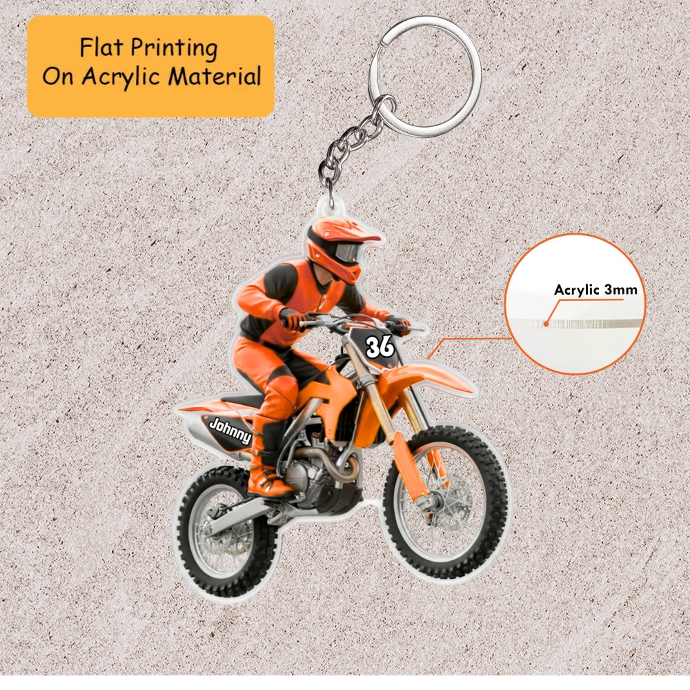 Personalized Motocross Christmas Ornament, Motocross Rider, Custom Ornament Christmas Gift, Keychain Motocross, Car Ornament Motocross