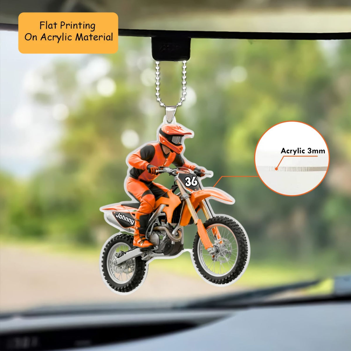 Personalized Motocross Christmas Ornament, Motocross Rider, Custom Ornament Christmas Gift, Keychain Motocross, Car Ornament Motocross