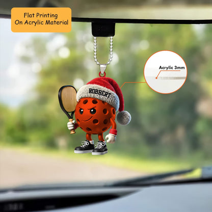Personalized Pickleball Christmas Ornament, Smirking Ball Mascot, Custom Ornament Christmas Gift, Keychain Pickleball, Car Ornament Pickleball