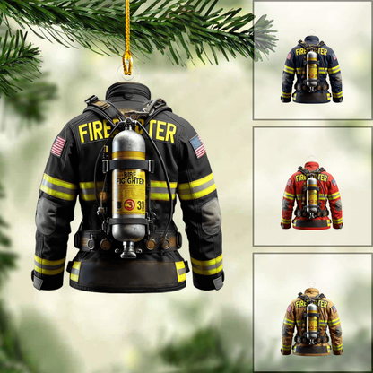 Personalized Firefighter Christmas Ornament, Firefighter Shirt, Custom Ornament Christmas Gift, Keychain Firefighter, Car Ornament Firefighter
