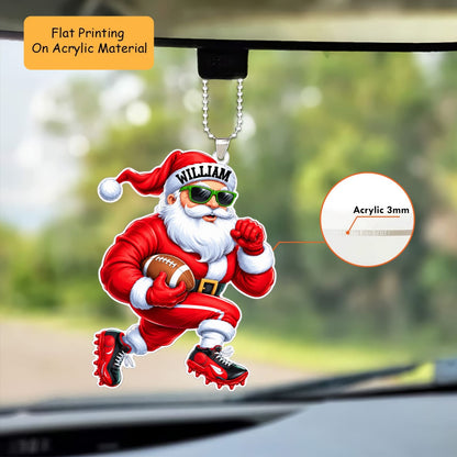 Personalized American Football Christmas Ornament, Santa Play American Football, Custom Ornament Christmas Gift, Keychain American Football, Car Ornament American Football