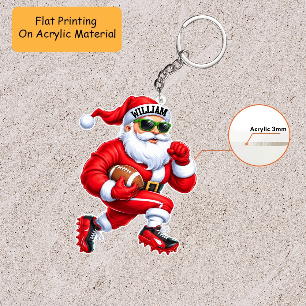 Personalized American Football Christmas Ornament, Santa Play American Football, Custom Ornament Christmas Gift, Keychain American Football, Car Ornament American Football