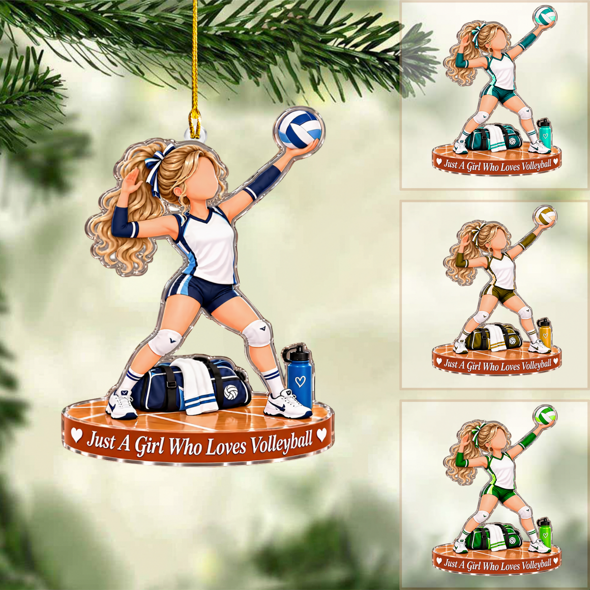 Personalized Volleyball Christmas Ornament, Volleyball Girl Player, Custom Ornament Christmas Gift, Keychain Volleyball, Car Ornament Volleyball