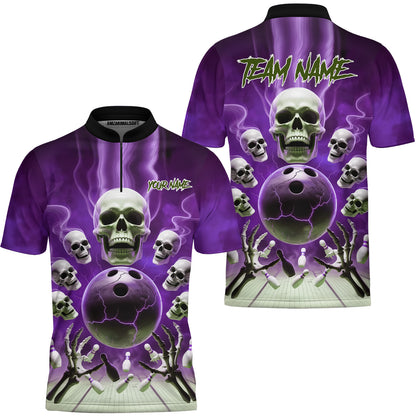 Custom Dark Fantasy Skeleton Bowling Team Jersey, Bowling Uniforms, Personalize Name And Team Name
